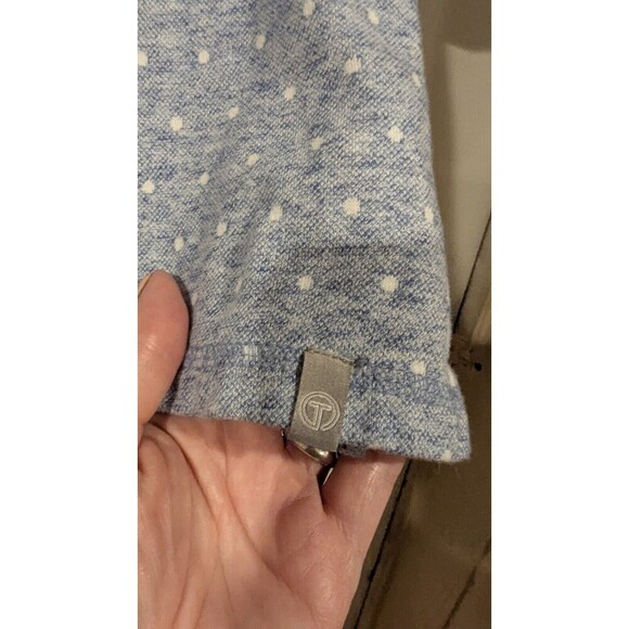 T by TALBOTS Cotton Blend Blue 3/4 Sleeve Twist Back‎ Sweatshirt Sz MP - Picture 3 of 6